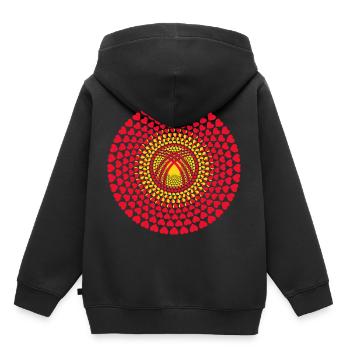 Kirgisia Kirgistan Kirgisistan Kirgisistan Mandala - Kinder Premium Organic Hoodie - Schwarz - Hinten - AI Model Kid Male (0cm)