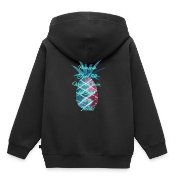Un ananas - Turquoise - Sweat Premium à capuche enfant bio - noir - Dos - AI Model Kid Male (0cm)