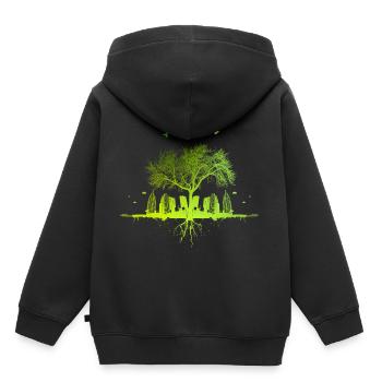 Green Tree - Natur Baum Stadt urban Geschenk - Kinder Premium Organic Hoodie - Schwarz - Hinten - AI Model Kid Male (0cm)