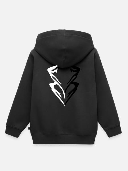 Gipfel-Berg-Logo - Kinder Premium Organic Hoodie - Schwarz