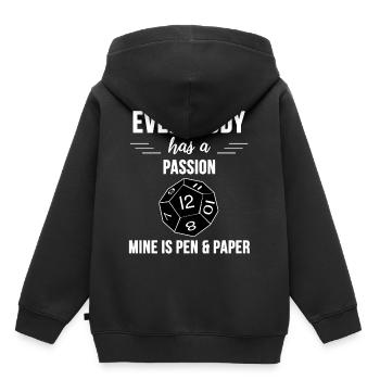 Pen and paper - Sweat Premium à capuche enfant bio - noir - Dos - AI Model Kid Male (0cm)
