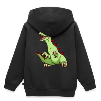 Dinosaur Funky Kids Funny Dino T-Rex NEW - Kids Premium Organic Hoodie - black - Back - AI Model Kid Male (0cm)