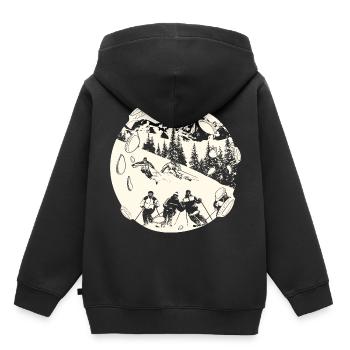 Ski Skifahren Skifahrer - Kinder Premium Organic Hoodie - Schwarz - Hinten - AI Model Kid Male (0cm)