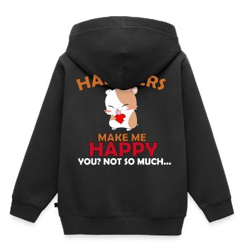 Hamster - Kinder Premium Organic Hoodie - Schwarz - Hinten - AI Model Kid Male (0cm)