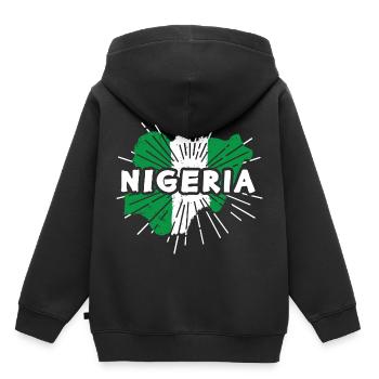 Nigeria - Kids Premium Organic Hoodie - black - Back - AI Model Kid Male (0cm)