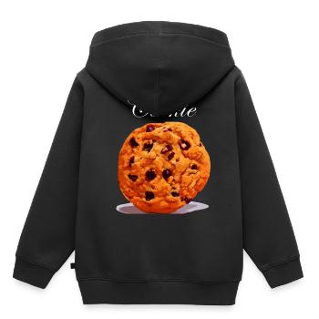 Keks Cookie - Kinder Premium Organic Hoodie - Schwarz - Hinten - AI Model Kid Male (0cm)