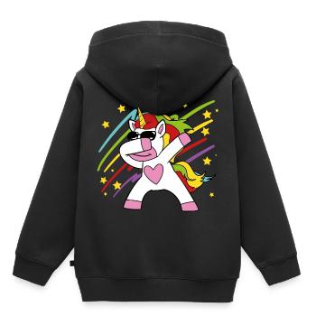 Niedliches Lustiges Cooles Einhorn Einhörner Fabel - Kinder Premium Organic Hoodie - Schwarz - Hinten - AI Model Kid Male (0cm)