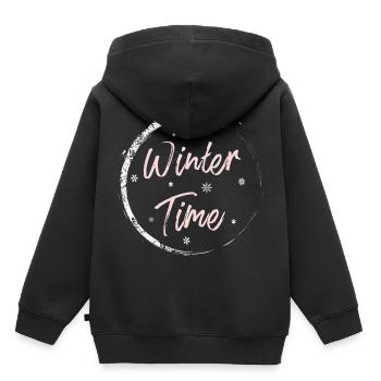 Heure d'hiver - Sweat Premium à capuche enfant bio - noir - Dos - AI Model Kid Male (0cm)