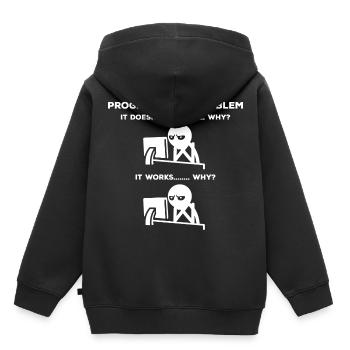 Problèmes d’informaticien - Sweat Premium à capuche enfant bio - noir - Dos - AI Model Kid Male (0cm)