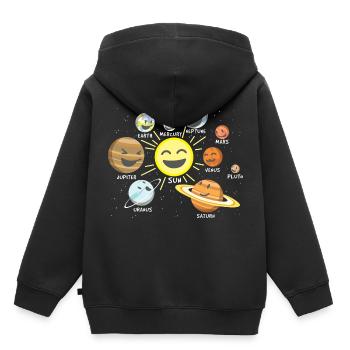 solar system - Kids Premium Organic Hoodie - black - Back - AI Model Kid Male (0cm)