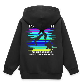 Parkour Backflip - Sweat Premium à capuche enfant bio - noir - Dos - AI Model Kid Male (0cm)
