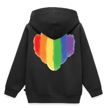 LGBT - Sweat Premium à capuche enfant bio - noir - Dos - AI Model Kid Male (0cm)