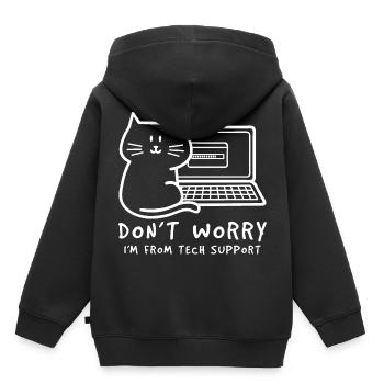 Systemadmin Katze - Kinder Premium Organic Hoodie - Schwarz - Hinten - AI Model Kid Male (0cm)