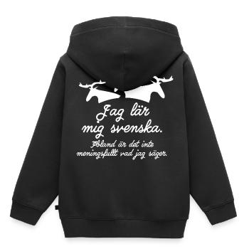 Ich lerne Schwedisch - Kinder Premium Organic Hoodie - Schwarz - Hinten - AI Model Kid Male (0cm)