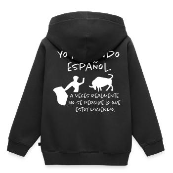 Ich lerne Spanisch - Kinder Premium Organic Hoodie - Schwarz - Hinten - AI Model Kid Male (0cm)