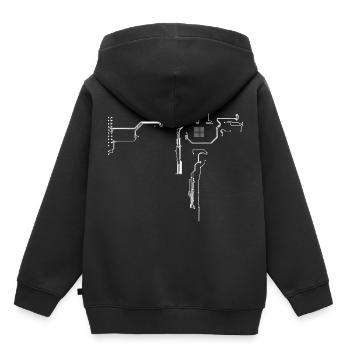 Circuit électronique - Sweat Premium à capuche enfant bio - noir - Dos - AI Model Kid Male (0cm)