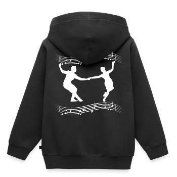 Musique swing - Sweat Premium à capuche enfant bio - noir - Dos - AI Model Kid Male (0cm)