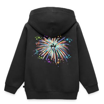 Feux d'artifice pyrotechniques - Sweat Premium à capuche enfant bio - noir - Dos - AI Model Kid Male (0cm)