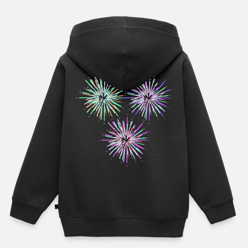 Fusée de feu d'artifice - Sweat Premium à capuche enfant bio - noir