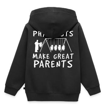 Physiker Eltern - Kinder Premium Organic Hoodie - Schwarz - Hinten - AI Model Kid Male (0cm)