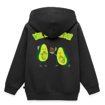 Avocado Heiratsantrag - Antrag Hochzeit - Kinder Premium Organic Hoodie - Schwarz - Hinten - AI Model Kid Male (0cm)