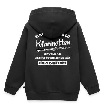 Klarinette Musiker Blasmusik Kapelle Klarinettist - Kinder Premium Organic Hoodie - Schwarz - Hinten - AI Model Kid Male (0cm)