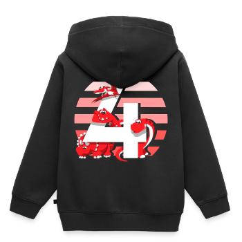 4 years old Dino - Kids Premium Organic Hoodie - black - Back - AI Model Kid Male (0cm)