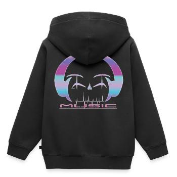 Casque de musique coloré - Sweat Premium à capuche enfant bio - noir - Dos - AI Model Kid Male (0cm)