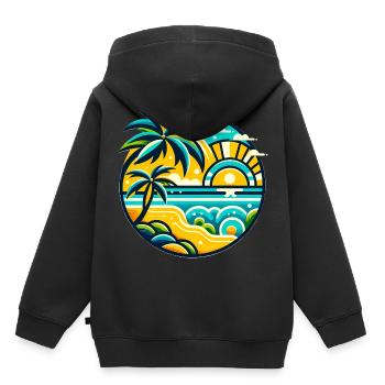 tropical paradise - Kinder Premium Organic Hoodie - Schwarz - Hinten - AI Model Kid Male (0cm)