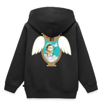 Jesus Classic Baby Schild - Kinder Premium Organic Hoodie - Schwarz - Hinten - AI Model Kid Male (0cm)
