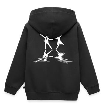 Couple de danse swing - Sweat Premium à capuche enfant bio - noir - Dos - AI Model Kid Male (0cm)