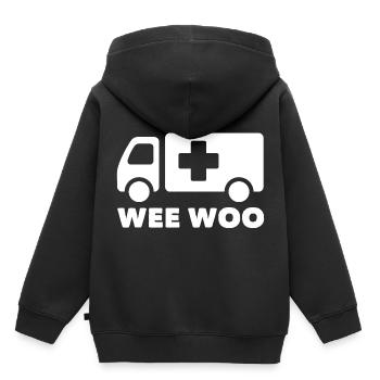Rettungswagen Sanitäter - Kinder Premium Organic Hoodie - Schwarz - Hinten - AI Model Kid Male (0cm)