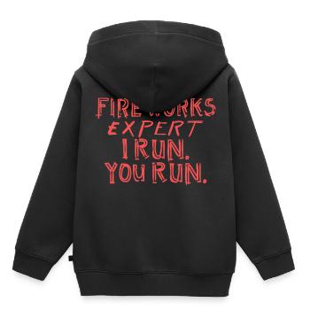 Feux d'artifice pyrotechnicien - Sweat Premium à capuche enfant bio - noir - Dos - AI Model Kid Male (0cm)
