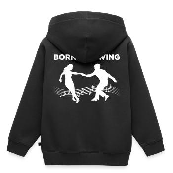 Né pour la danse swing - Sweat Premium à capuche enfant bio - noir - Dos - AI Model Kid Male (0cm)