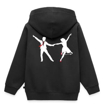 Couple de danse swing - Sweat Premium à capuche enfant bio - noir - Dos - AI Model Kid Male (0cm)