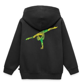 Gymnastik Turnen - Kinder Premium Organic Hoodie - Schwarz - Hinten - AI Model Kid Male (0cm)