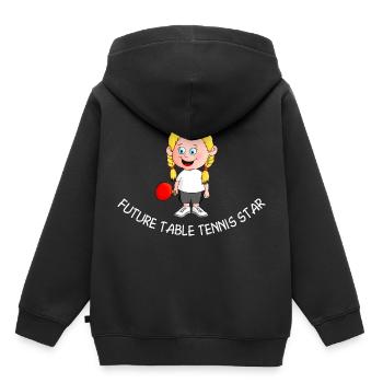 Maedchen Tischtennis englisch final - Kinder Premium Organic Hoodie - Schwarz - Hinten - AI Model Kid Male (0cm)