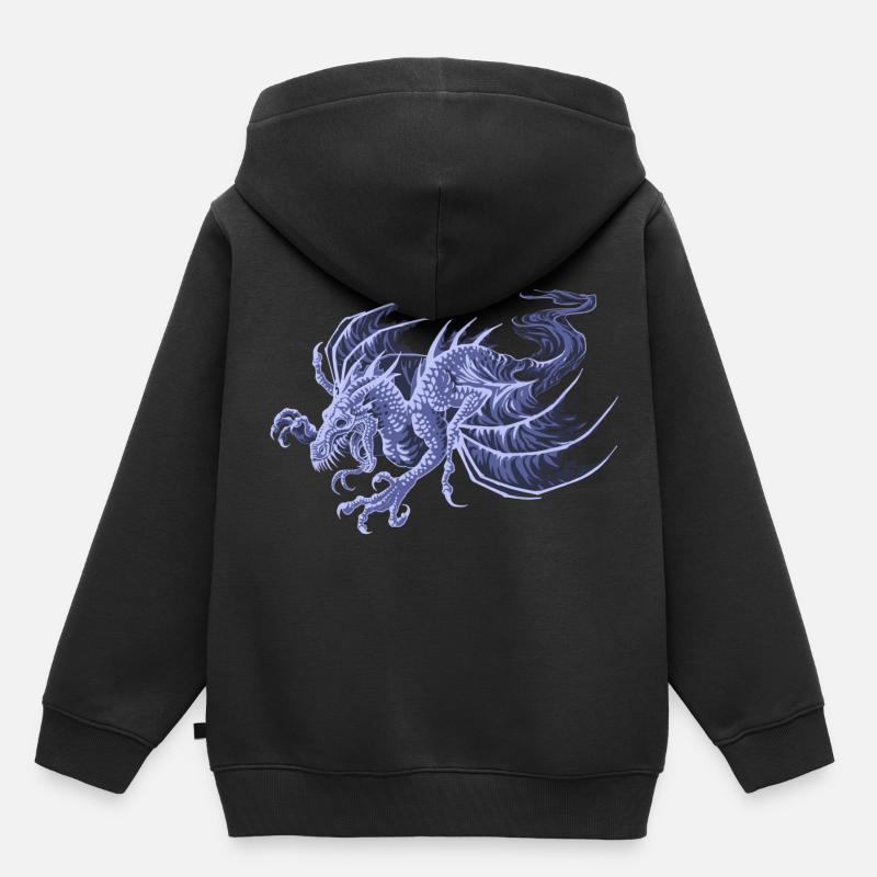 Esprit de dragon - Sweat Premium à capuche enfant bio - noir