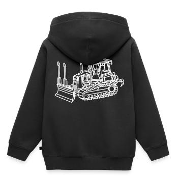 pelleteuse - Sweat Premium à capuche enfant bio - noir - Dos - AI Model Kid Male (0cm)
