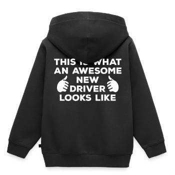 Driver's license passed - Kids Premium Organic Hoodie - black - Back - AI Model Kid Male (0cm)