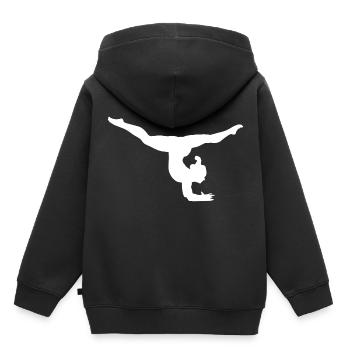Gymnaste de compétition - Sweat Premium à capuche enfant bio - noir - Dos - AI Model Kid Male (0cm)