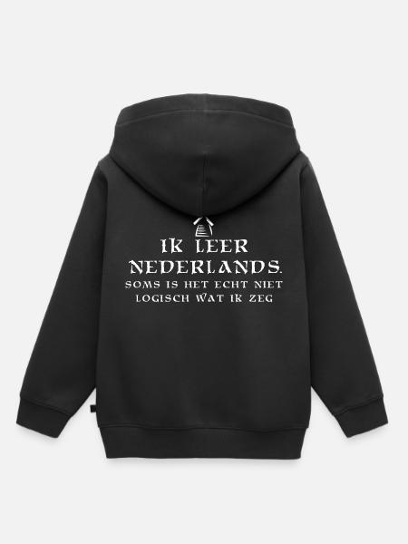 Nederlands leren - Kinder Premium hoodie biologisch - zwart