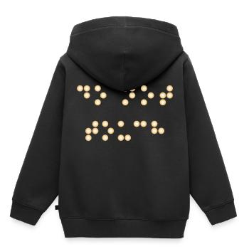 braille - Sweat Premium à capuche enfant bio - noir - Dos - AI Model Kid Male (0cm)