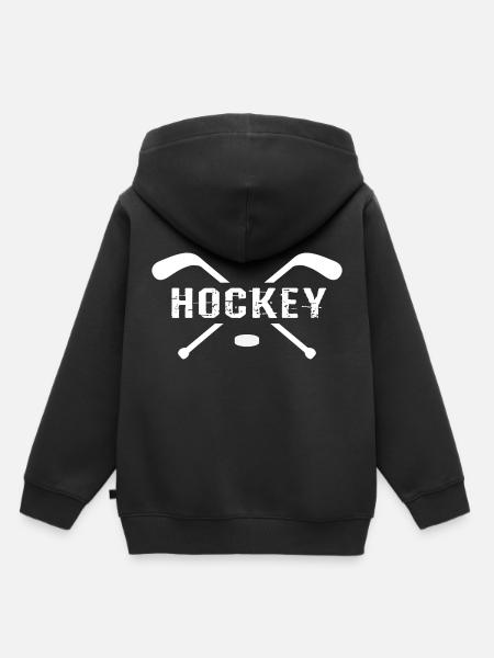 Hockey Eishockeyschläger - Kinder Premium Organic Hoodie - Schwarz