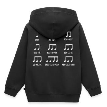 Compositeur de notes de musique - Sweat Premium à capuche enfant bio - noir - Dos - AI Model Kid Male (0cm)