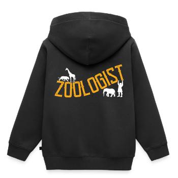 Zoowärter Zoologie - Kinder Premium Organic Hoodie - Schwarz - Hinten - AI Model Kid Male (0cm)