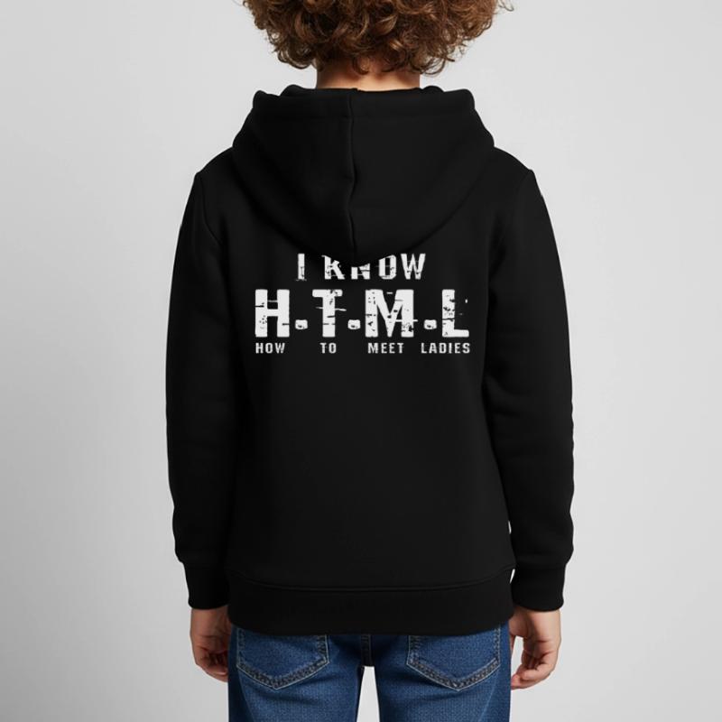 Programmeur HTML Sweat Premium à capuche enfant bio