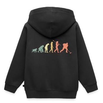 Eishockey Evolution - Kinder Premium Organic Hoodie - Schwarz - Hinten - AI Model Kid Male (0cm)