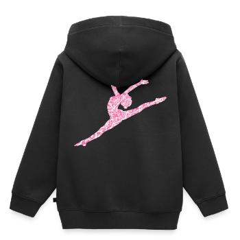 Pinke Turnerin - Kinder Premium Organic Hoodie - Schwarz - Hinten - AI Model Kid Male (0cm)