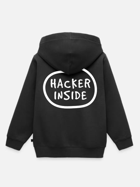 Hacker in mir - Kinder Premium Organic Hoodie - Schwarz